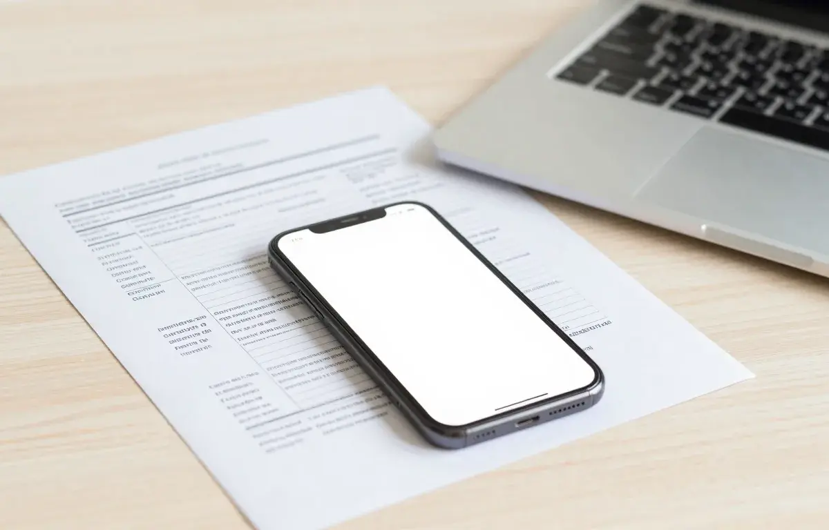 Person faxing IRS tax documents from a phone without a fax machine