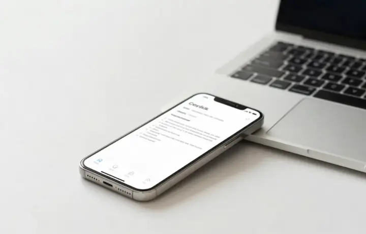 Free vs paid fax services compared on a phone and a laptop