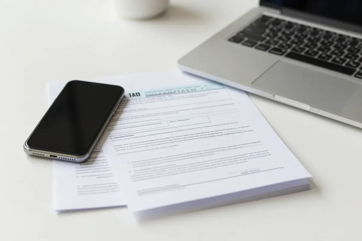 Person faxing IRS Form 433-D and 433-F for a payment plan from a phone