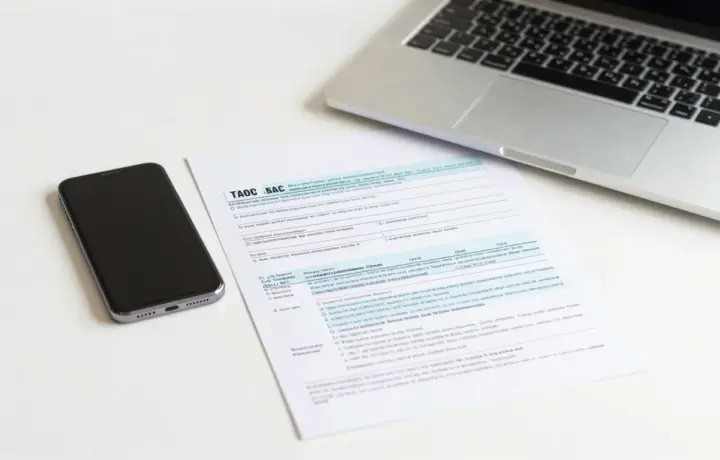 Person faxing IRS Form SS-4 from a phone to get an EIN