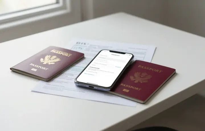 Person faxing IRS tax forms from abroad using a phone
